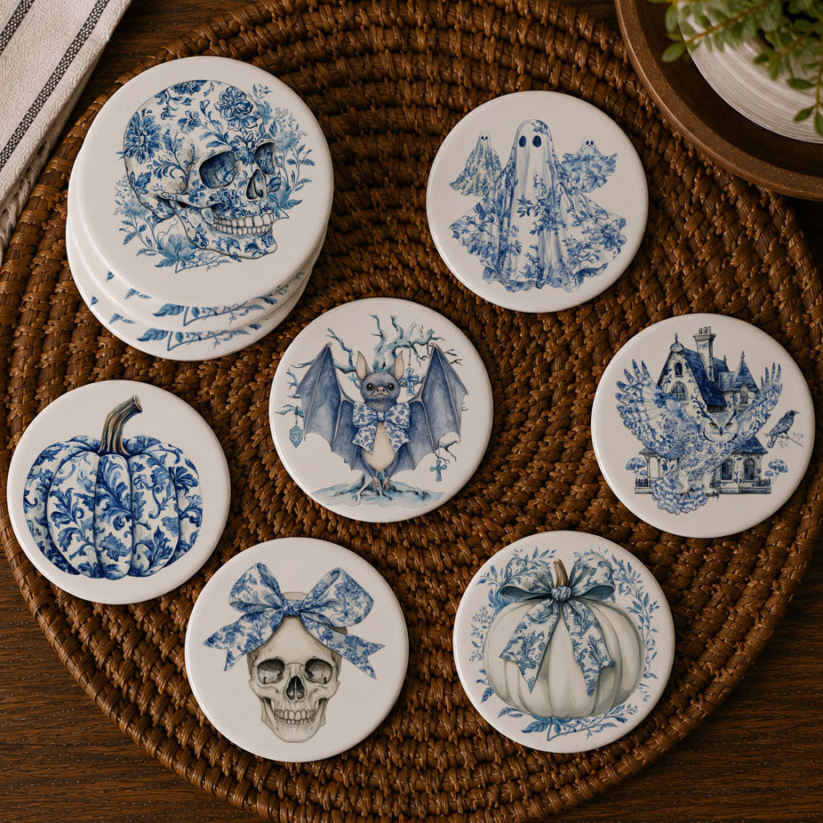 Chinoiserie Halloween Coasters - Grab & Glow