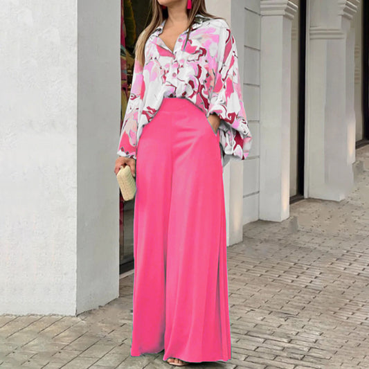 Fashionable Printed Wide-leg Pants - Grab & Glow