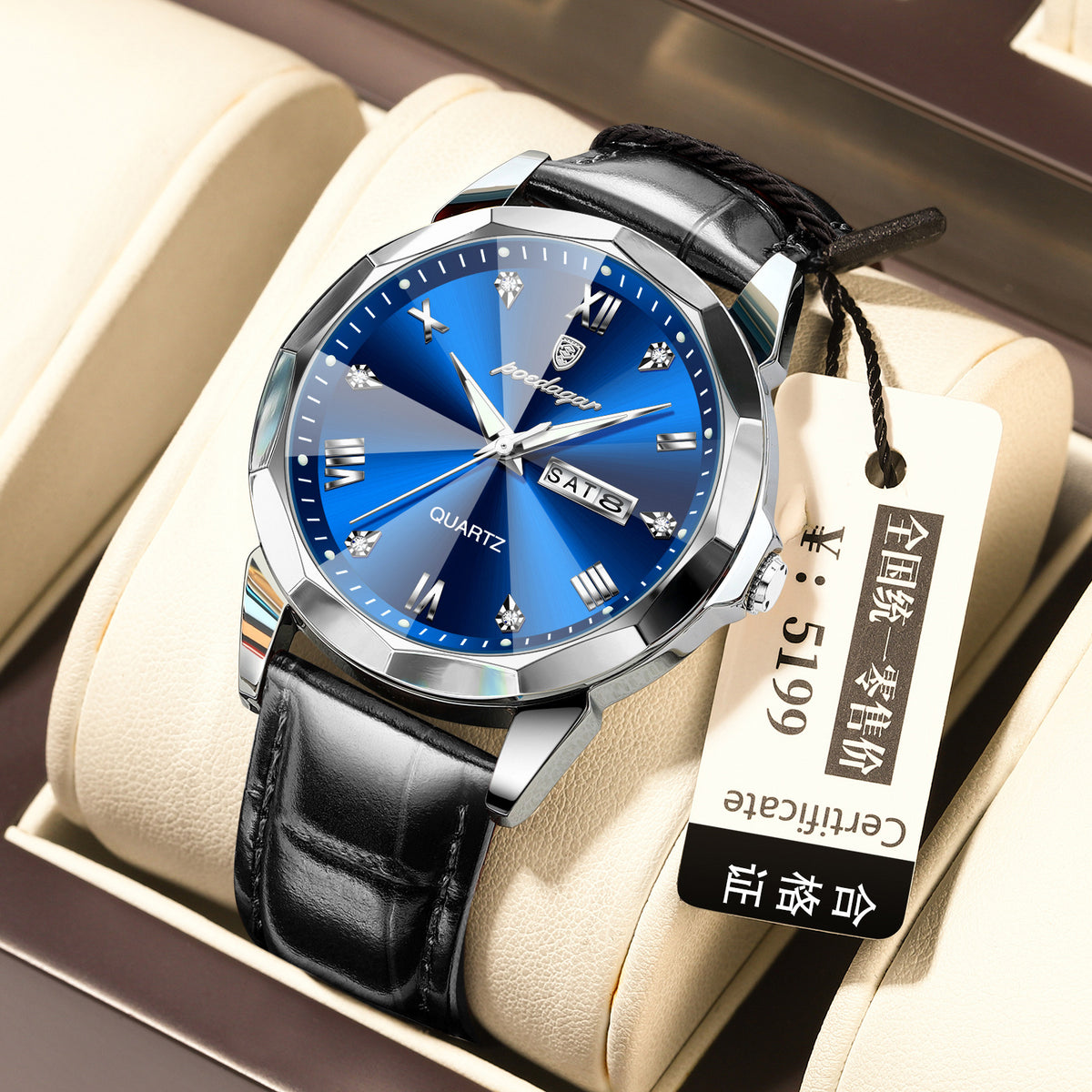 Belt Style Men's Waterproof Luminous Fashion Quartz Watch - Grab & Glow