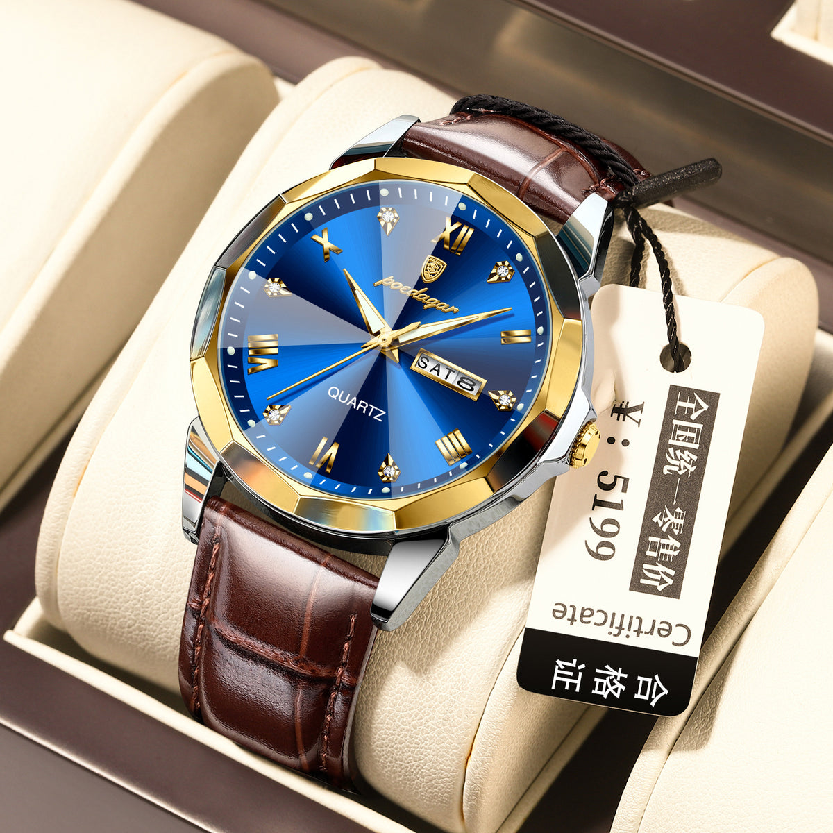 Belt Style Men's Waterproof Luminous Fashion Quartz Watch - Grab & Glow