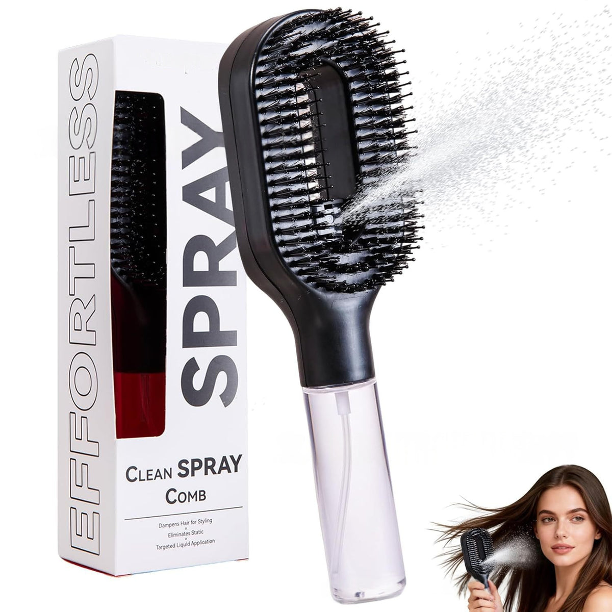 2in1 Sprayer Comb Detangling Scalp Massage Hairbrush With Spray Bottle Essential Oil Water Mist Spray Brush Anti-static Summer - Grab & Glow