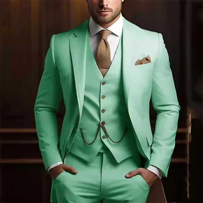 Men's High-grade Gentleman Temperament Slim Suit Three-piece Suit - Grab & Glow
