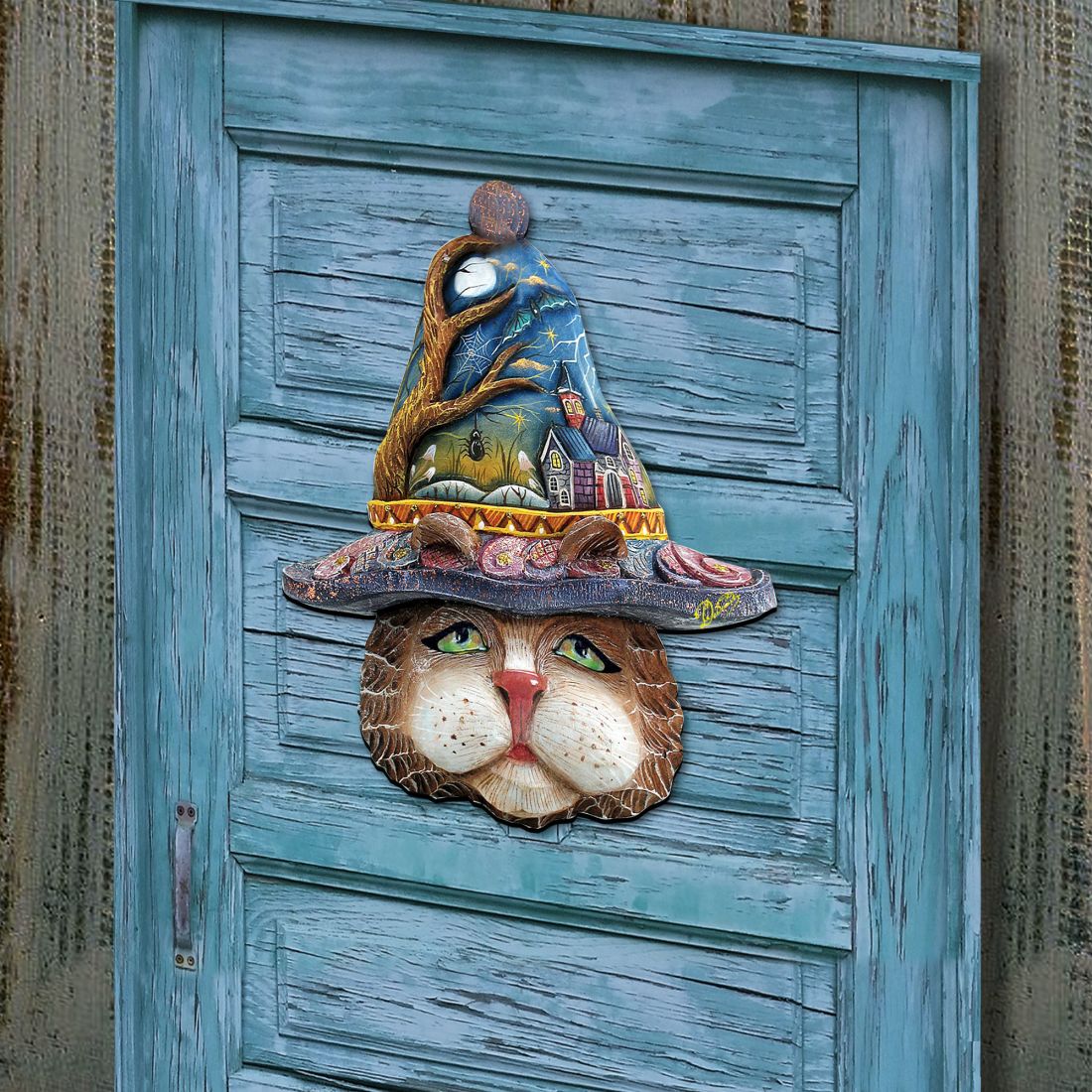 Halloween Eve Cat Halloween Door Decor by G. DeBrekht - Thanksgiving Halloween Decor - 8161039H - Grab & Glow
