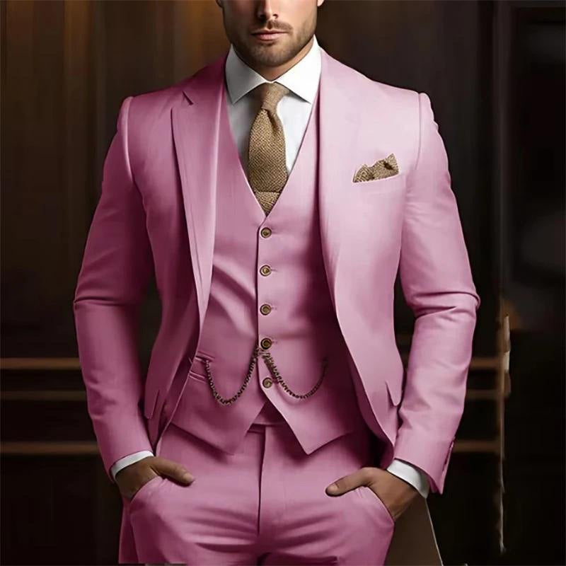 Men's High-grade Gentleman Temperament Slim Suit Three-piece Suit - Grab & Glow