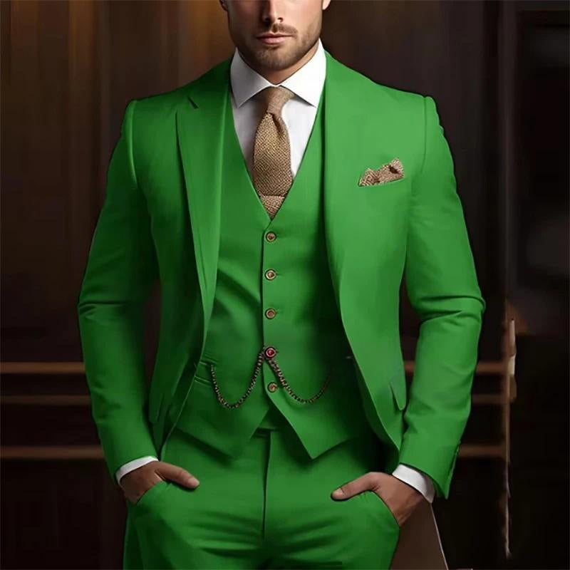 Men's High-grade Gentleman Temperament Slim Suit Three-piece Suit - Grab & Glow