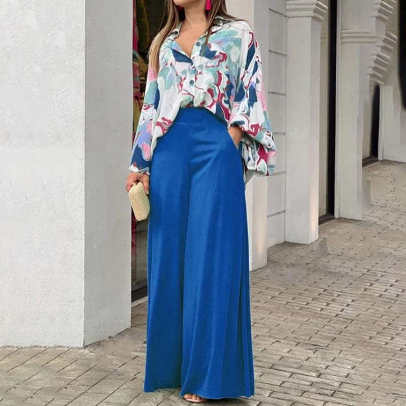 Fashionable Printed Wide-leg Pants - Grab & Glow
