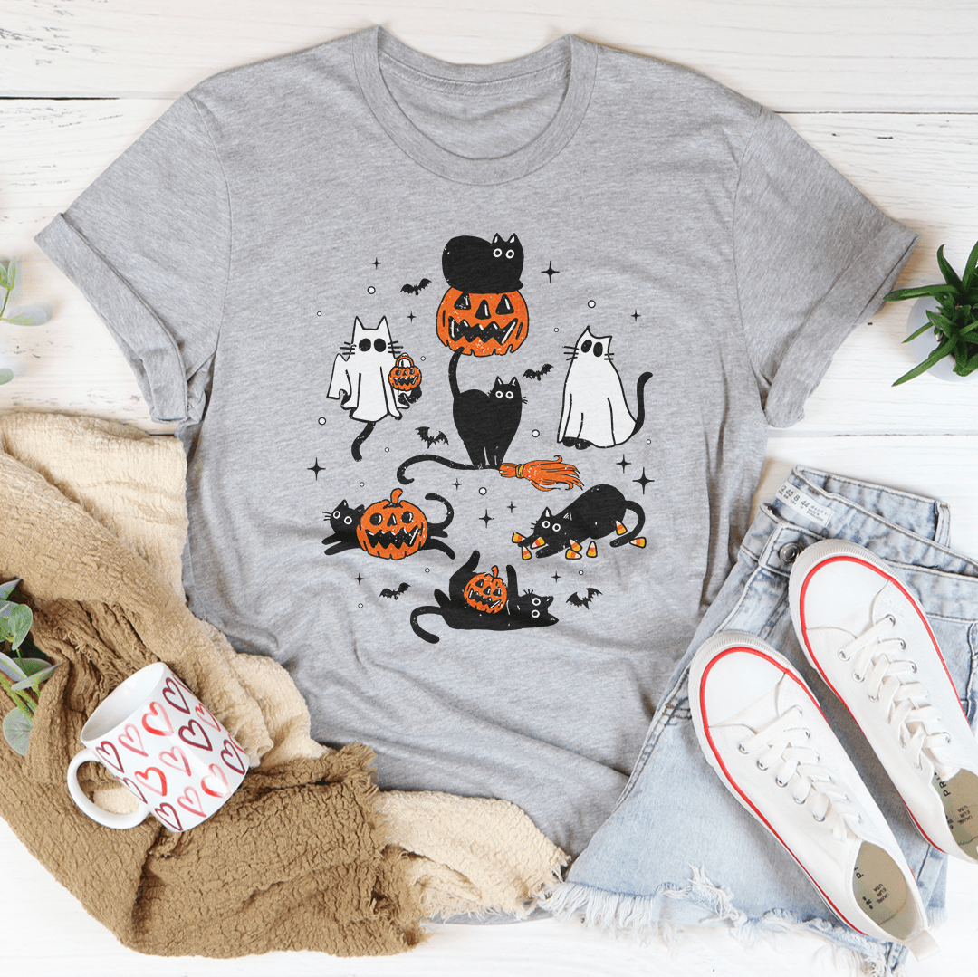 Halloween Cats Tee - Grab & Glow