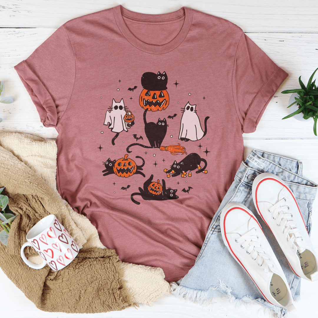 Halloween Cats Tee - Grab & Glow