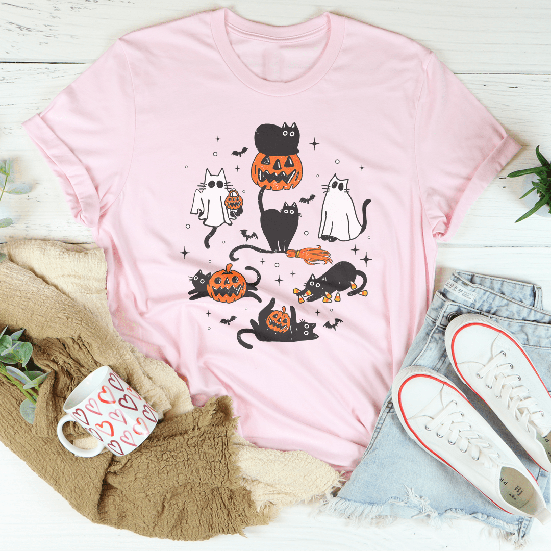 Halloween Cats Tee - Grab & Glow