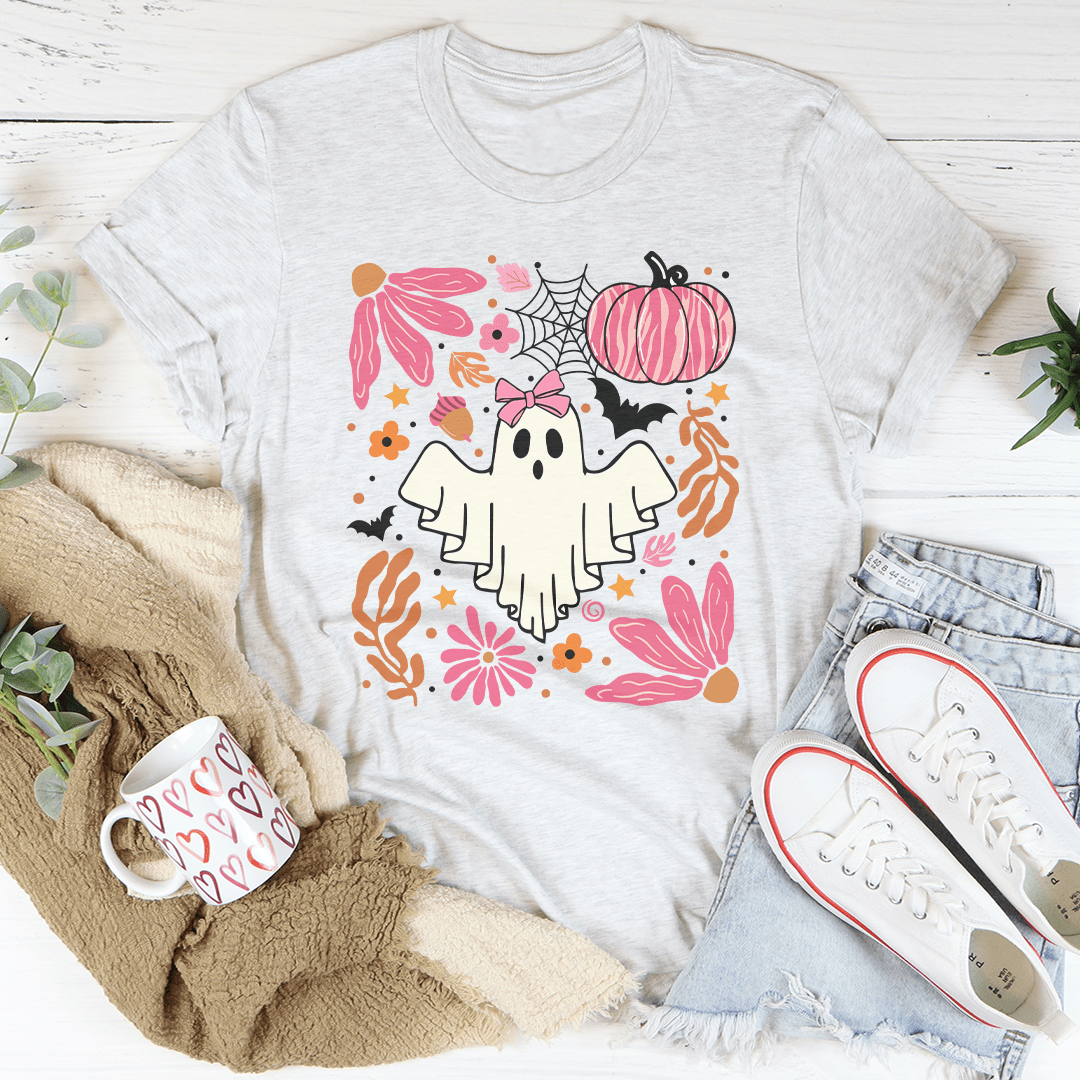 Halloween Pink Ghost Tee - Grab & Glow