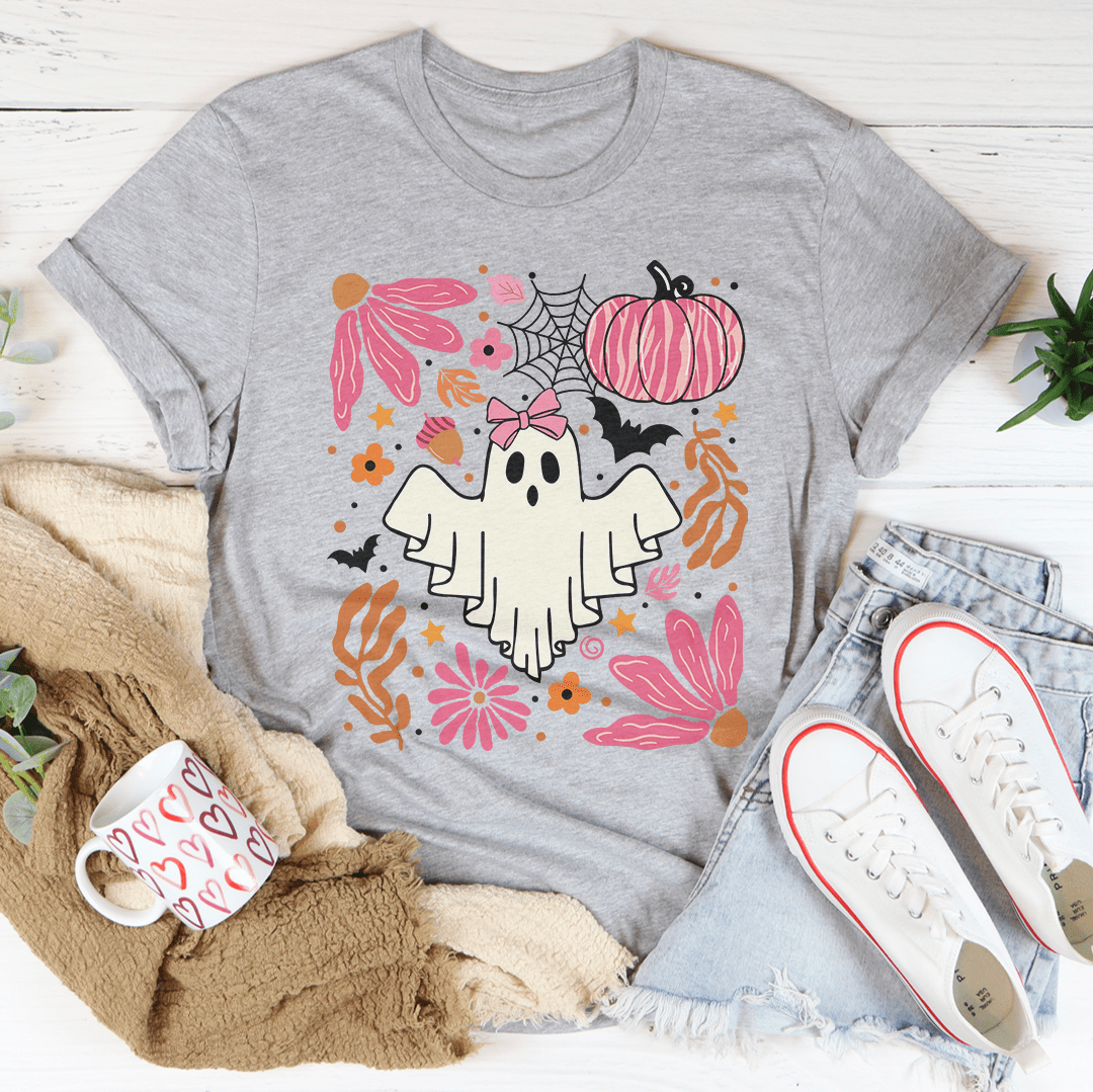 Halloween Pink Ghost Tee - Grab & Glow