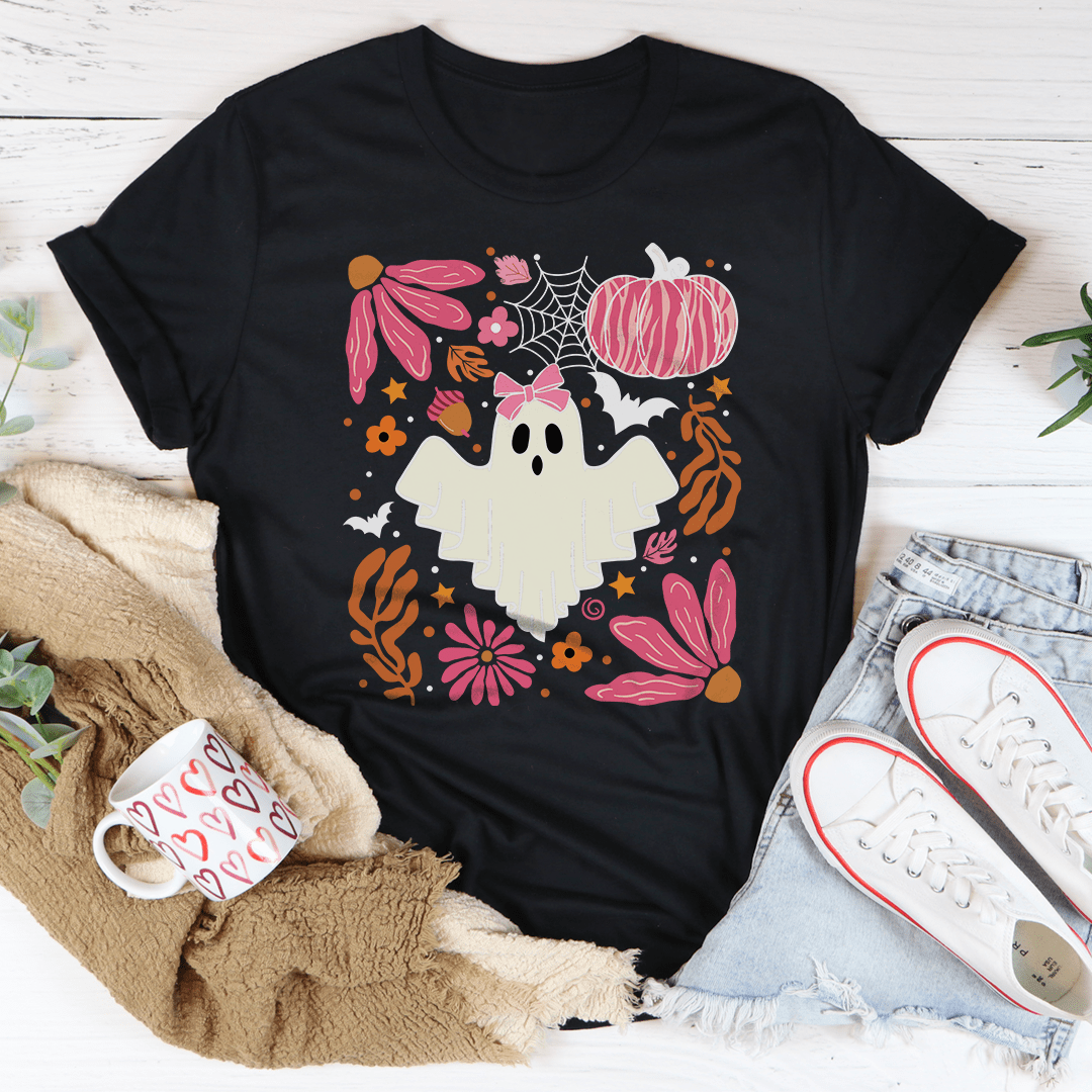 Halloween Pink Ghost Tee - Grab & Glow