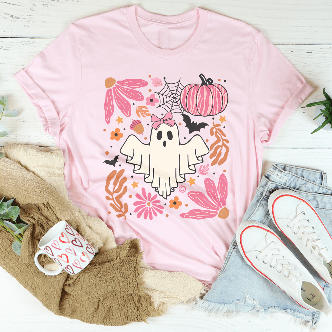 Halloween Pink Ghost Tee - Grab & Glow