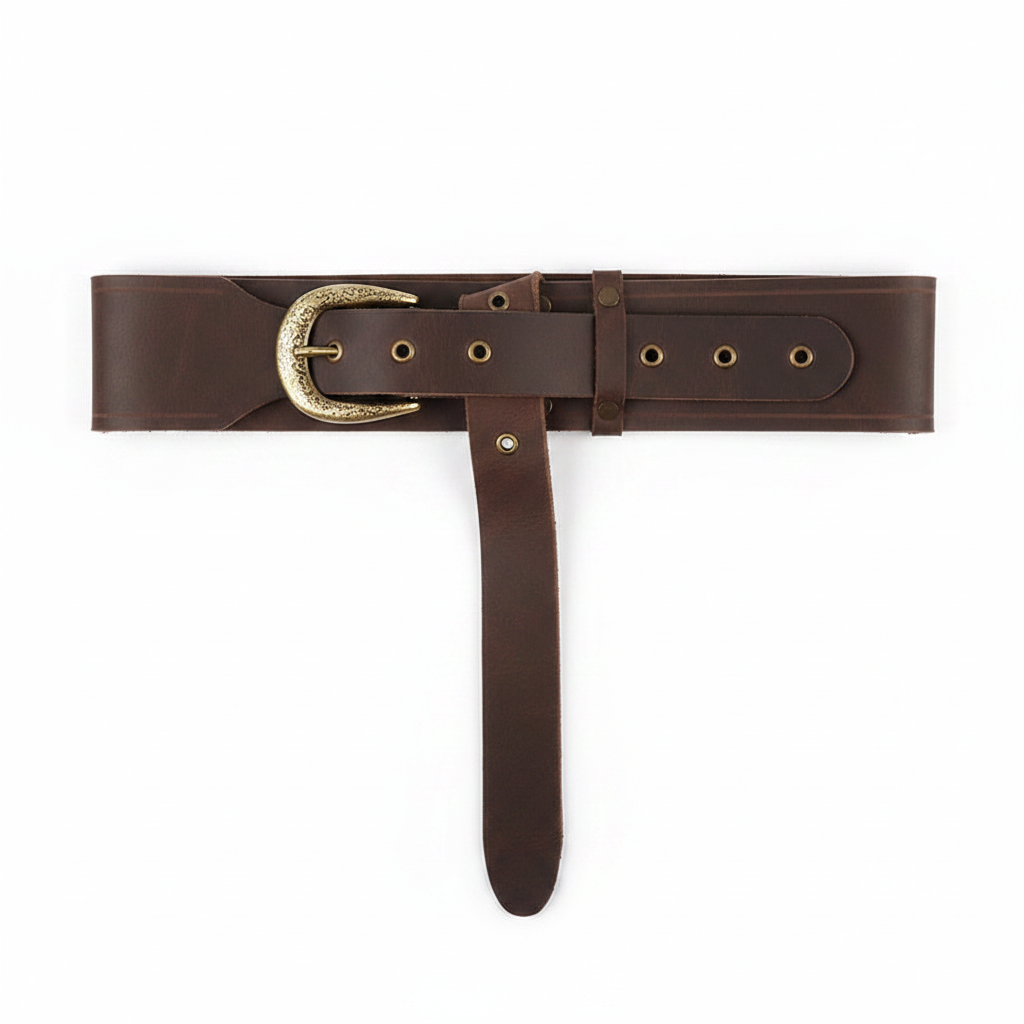 Medieval Viking Leather Belt – Knight Waistband for Halloween, LARP & Renaissance Costume - Grab & Glow
