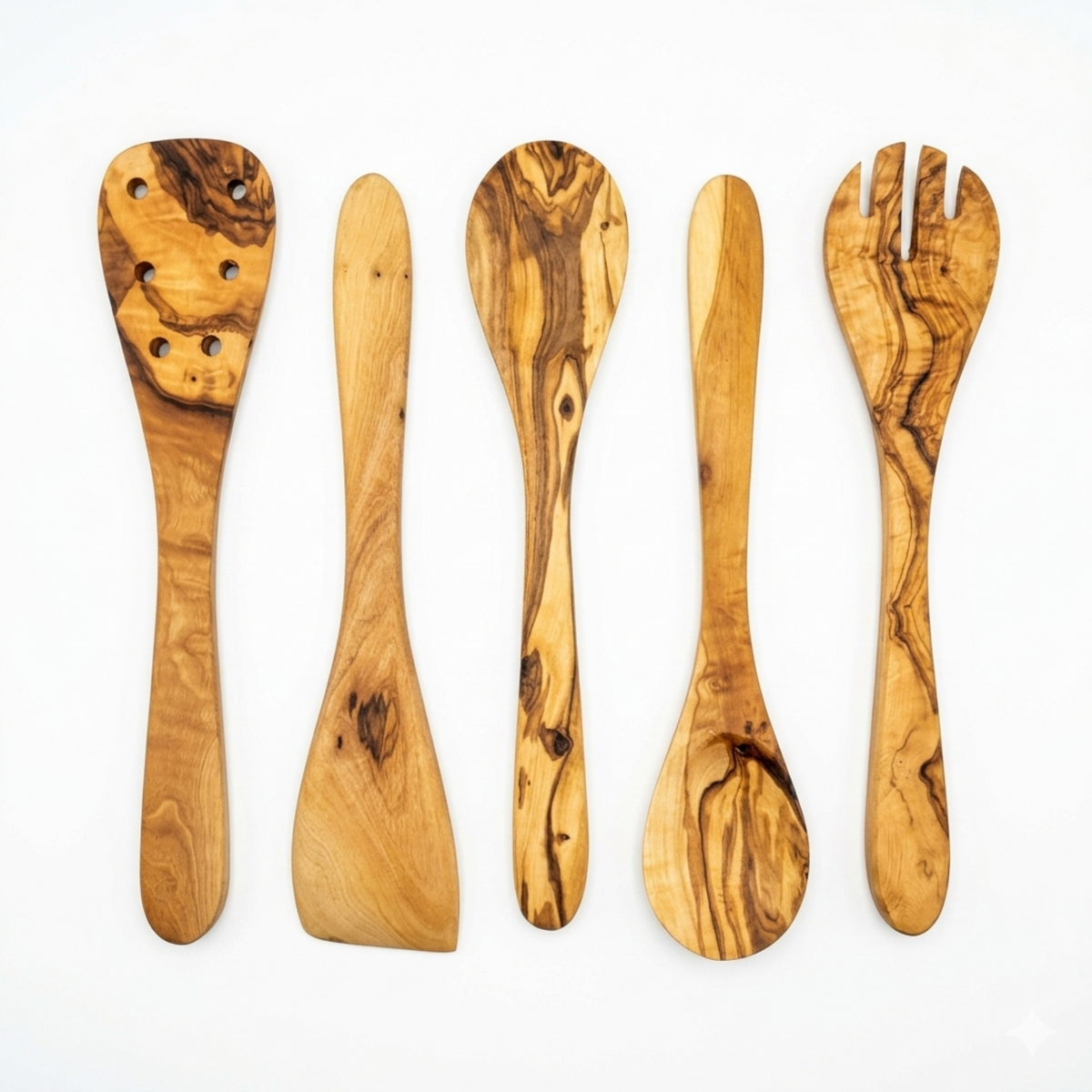 Olive Wood Kitchen Servers Set -5 pcs - Grab & Glow