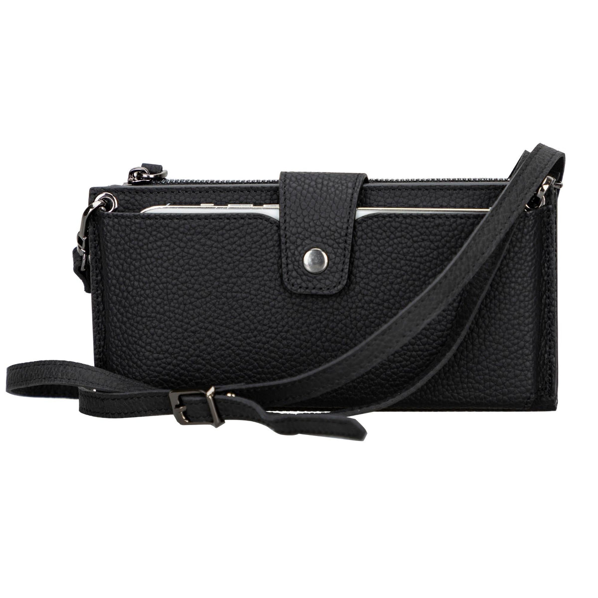 Kaycee Leather Women's Cell Phone Wallet with Strap - Grab & Glow