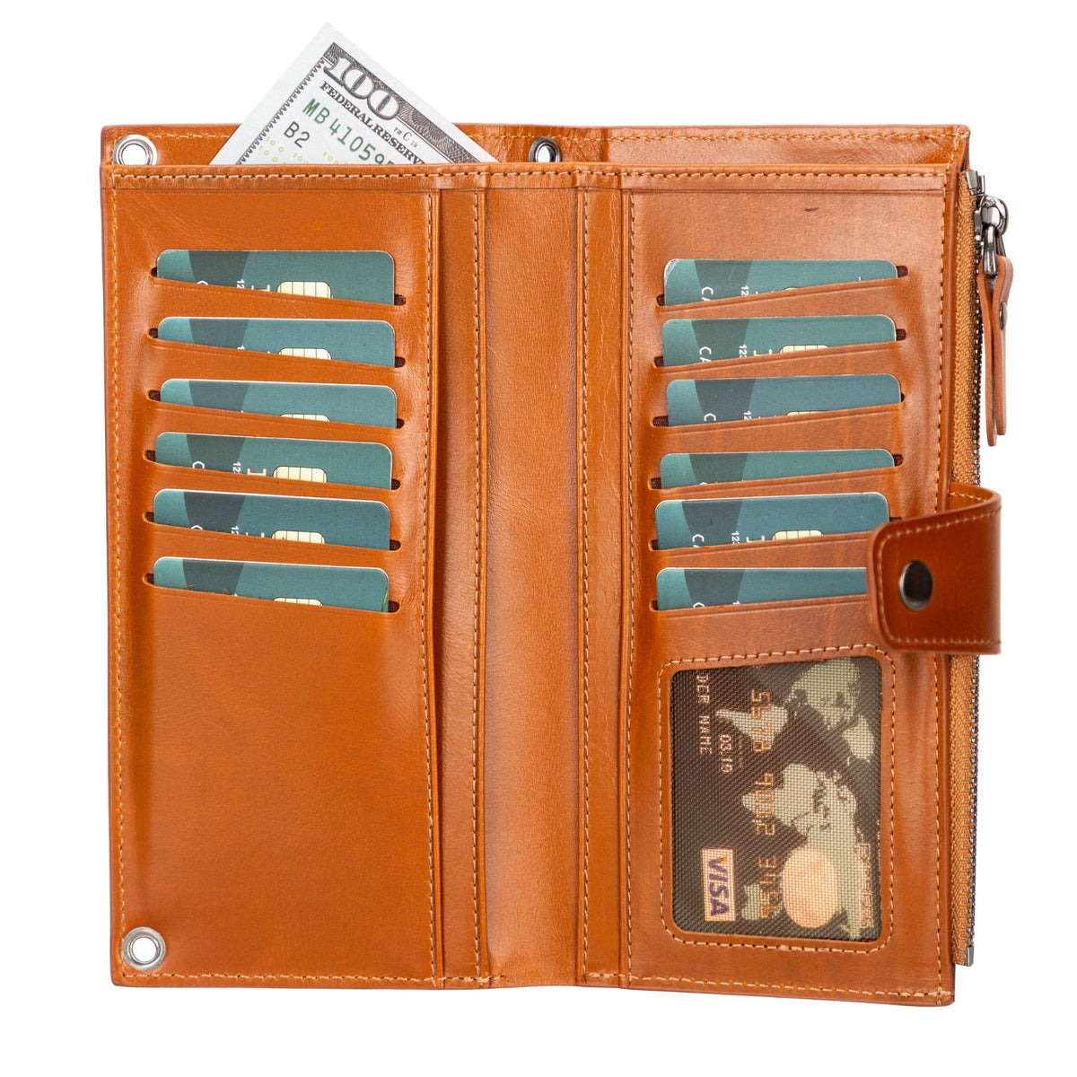 Kaycee Leather Women's Cell Phone Wallet with Strap - Grab & Glow