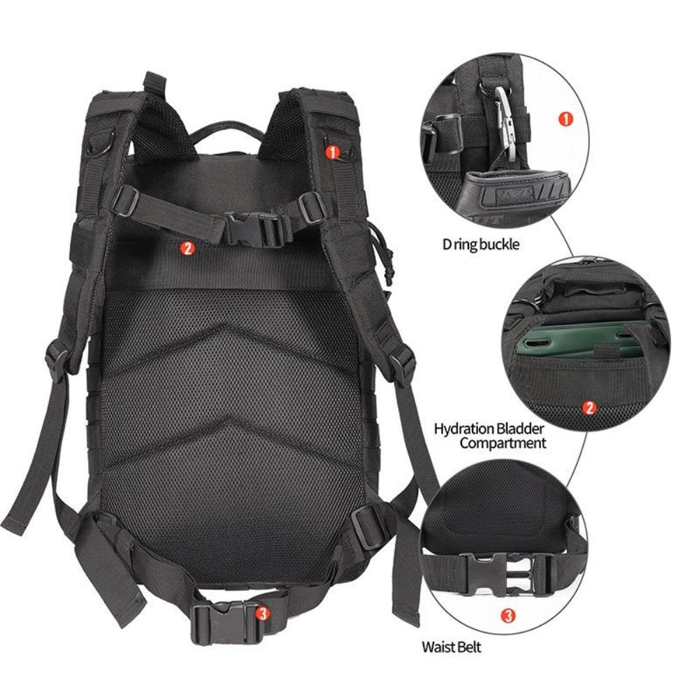 42L Tactical Backpack Bag with USA Patch - Grab & Glow