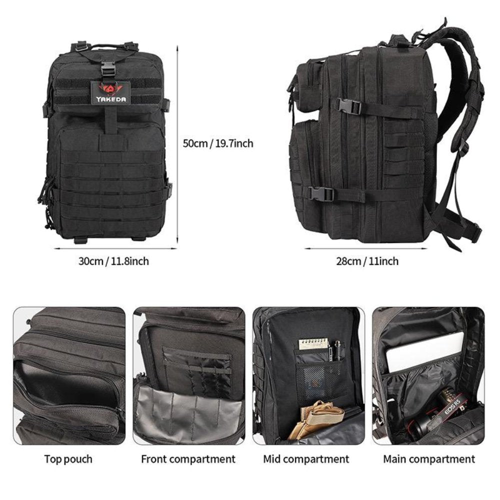 42L Tactical Backpack Bag with USA Patch - Grab & Glow