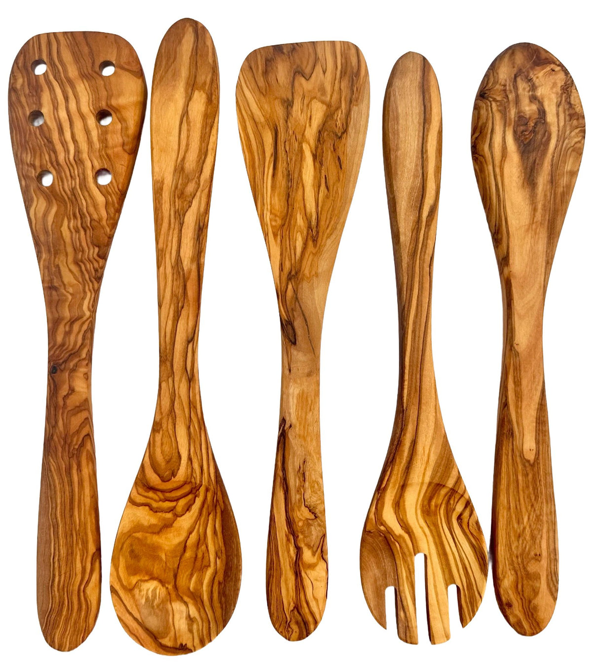 Olive Wood Kitchen Servers Set -5 pcs - Grab & Glow