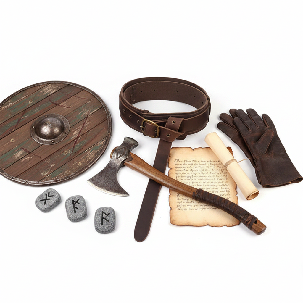 Medieval Viking Leather Belt – Knight Waistband for Halloween, LARP & Renaissance Costume - Grab & Glow